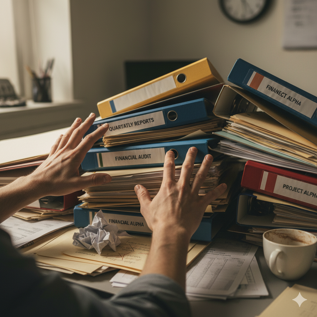 Sobrecarga documental y caos administrativo en sistemas de gestión